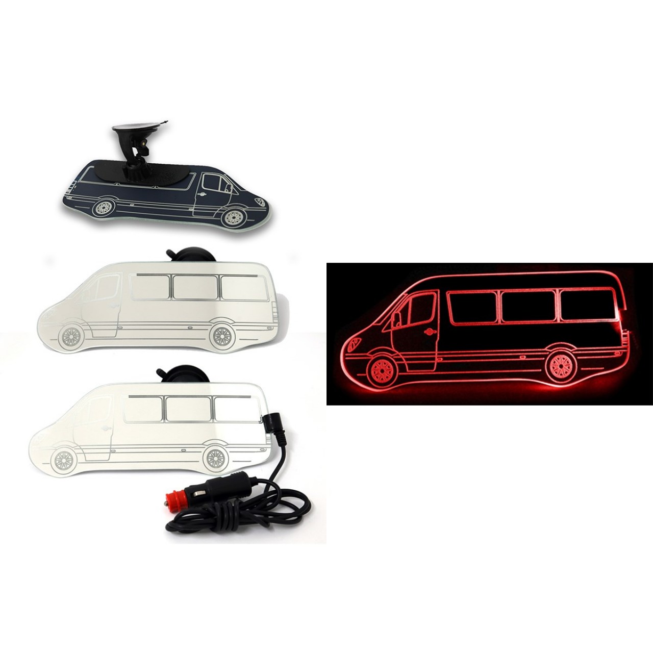 Minibüs Sprinter Kiva Işıklı İç Dikiz Aynası 100x250 mm TEKNİK ÇİZİMLER
