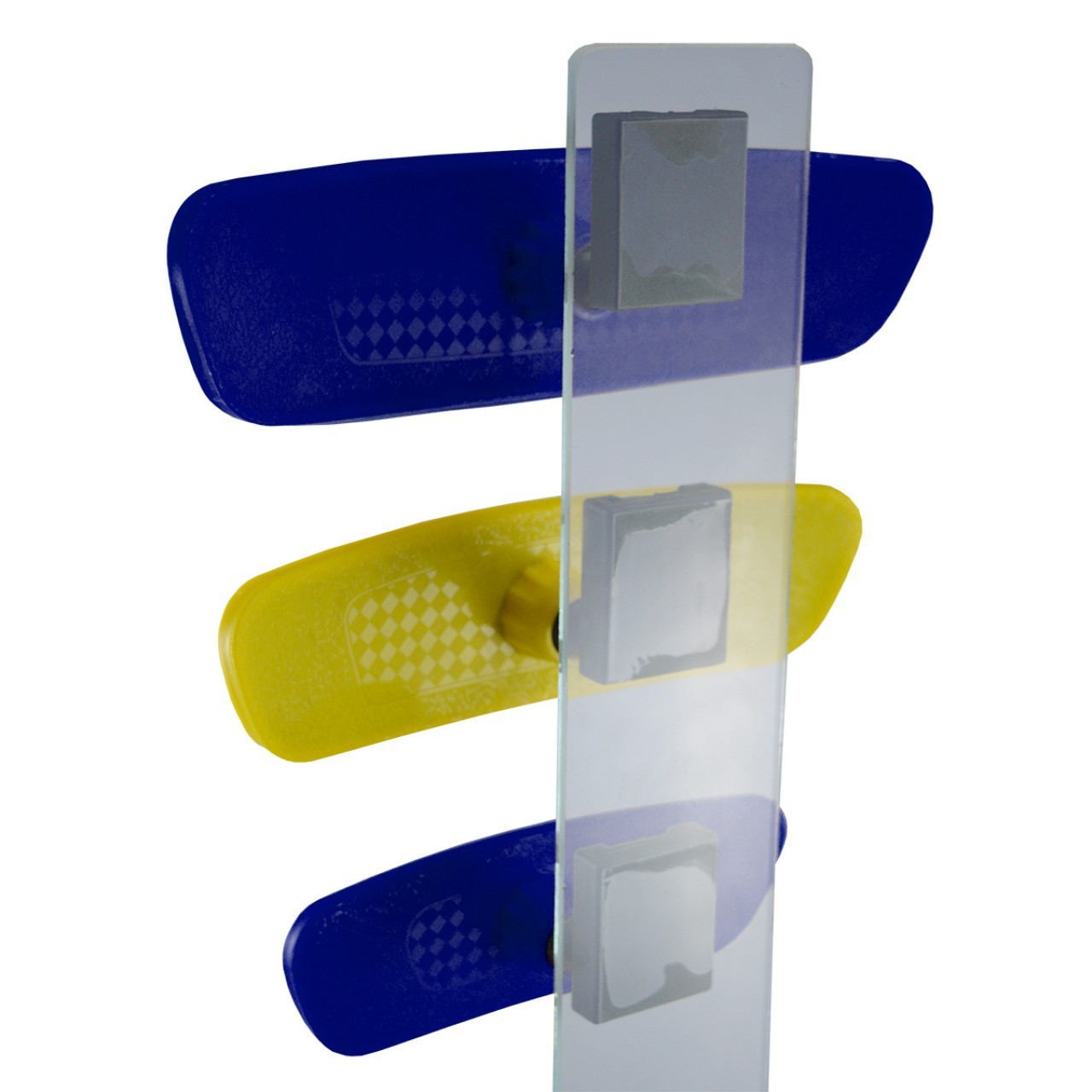 Universal Pırlanta Dik Kollu 3'lü Dikiz Ayna Seti Sarı Lacivert